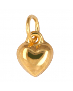 Anhänger Herz aus massiv 333 - 8 kt Gelbgold wahlweise mit massiver Goldkette 1,1 mm 333 - 8 Karat Gelbgold - Länge nach Wahl