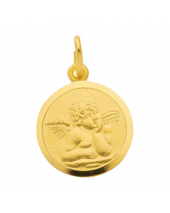 Anhänger Medaille Amor Engel mit massiver Goldkette 1,1 mm 333-8 Karat Gold Juwelier Qualität