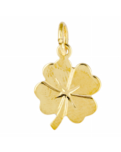 Anhänger Kleeblatt Kettenanhänger aus massiv 333 - 8 kt Gelbgold  mit massiver Goldkette