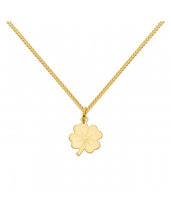 Anhänger Kleeblatt mit massiver Goldkette 1,1 mm 333-8 Karat Gold Juwelier Qualität