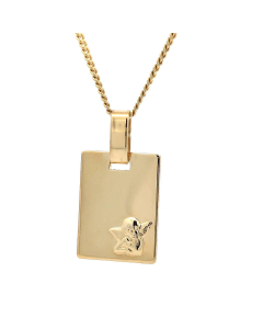 Anhänger Medaille Amor Engel 585 14 Karat Gold mit massiver Goldkette 1,1 mm 585-14 Karat Gold Juwelier Qualität