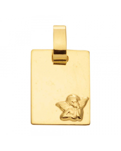Anhänger Medaille Amor Engel 585 14 Karat Gold mit massiver Goldkette 1,1 mm 585-14 Karat Gold Juwelier Qualität