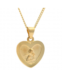 172.95 Anhänger Medaille Amor Herz mit Engel mit Kette 1,1 mm 333 Gold 45 cm 904-AN107994-SET Herz Anhänger