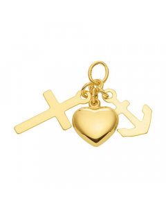 Anhänger Glaube Liebe Hoffnung mit massiver Goldkette 1,1 mm 333-8 Karat Gold Juwelier Qualität