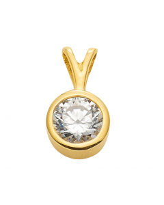 Anhänger  Zarge 333 - 8 kt Gelbgold mit Zirkonia mit massiver Goldkette