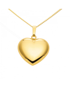 Anhänger Herz Kettenanhänger aus massiv 333 - 8 kt Gelbgold  mit massiver Goldkette