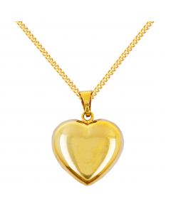 Anhänger Herz Kettenanhänger aus massiv 585 - 14 kt Gelbgold  wahlweise mit massiver Goldkette 1,1 mm 333 - 8 Karat Gelbgold - Länge nach Wahl