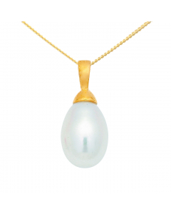 58.95 Anhänger aus Gold mit Süßwasserperle aus massiv 333 - 8 kt Gelbgold mit massiver Goldkette 50 cm 904-AN128000-AN10012-SET Goldketten