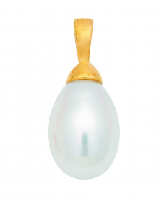 Anhänger aus Gold mit Süßwasserperle aus massiv 333 - 8 kt Gelbgold  mit massiver Goldkette