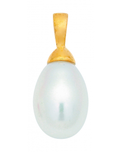 Anhänger mit Süßwasserzuchtperle mit massiver Goldkette 1,1 mm 333-8 Karat Gold Juwelier Qualität