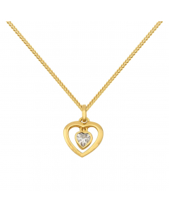 239.95 Anhänger Herz mit Zirkonia mit Kette 1,1 mm 333-8 Karat Gold 904-AN129417-SET Herz Anhänger
