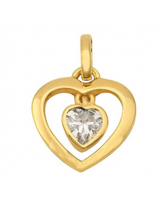 Anhänger Herz mit Zirkonia mit massiver Goldkette 1,1 mm 333-8 Karat Gold Juwelier Qualität