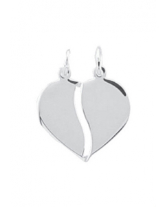 Anhänger Herz aus Silber  Paar-Anhänger aus massiv 925 Sterlingsilber