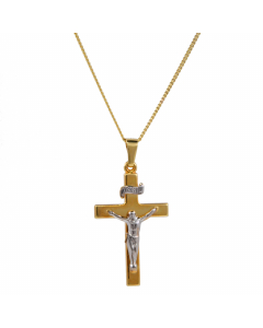 Anhänger Kreuz 585 14 Karat Gold mit massiver Goldkette 1,1 mm 585-14 Karat Gold Juwelier Qualität