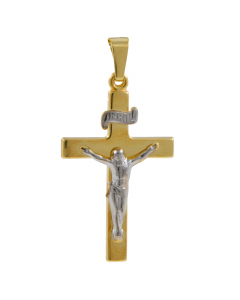 Anhänger Kreuz 585 14 Karat Gold mit massiver Goldkette 1,1 mm 585-14 Karat Gold Juwelier Qualität