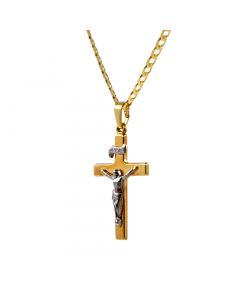 Anhänger Kreuz 585 14 Karat Gold mit massiver Goldkette 2,6 mm 585-14 Karat Gold Juwelier Qualität