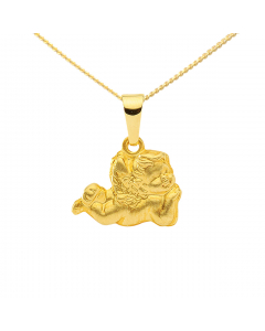 Anhänger  Engel 333 - 8 kt Gelbgold  mit massiver Goldkette