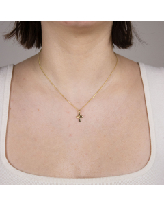 Anhänger Kreuz mit massiver Goldkette 1,1 mm 333-8 Karat Gold Juwelier Qualität