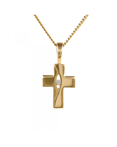 Anhänger Kreuz mit massiver Goldkette 1,1 mm 333-8 Karat Gold Juwelier Qualität