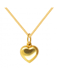 Anhänger  Herz 585 - 14 kt Gelbgold  wahlweise mit massiver Goldkette 1,1 mm 333 - 8 Karat Gelbgold - Länge nach Wahl