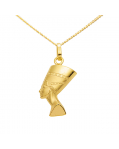 Anhänger Nofretete Kettenanhänger aus massiv 333 - 8 kt Gelbgold  mit massiver Goldkette