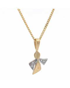 Anhänger Engel mit Zirkonia mit massiver Goldkette 1,1 mm 333-8 Karat Gold Juwelier Qualität