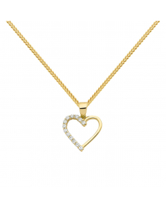 191.95 Anhänger Herz mit Zirkonia mit Kette 1,1 mm 333-8 Karat Gold 904-AN159536-SET Herz Anhänger