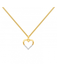 193.95 Anhänger Herz mit Zirkonia mit Kette 1,1 mm 333-8 Karat Gold 904-AN166638-SET Herz Anhänger