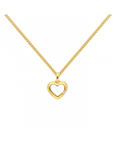 160.95 Anhänger Herz mit Zirkonia mit Kette 1,1 mm 333-8 Karat Gold 904-AN169174-SET Herz Anhänger