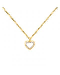 Anhänger Herz mit Zirkonia mit Kette 1,1 mm 333-8 Karat Gold 55 cm