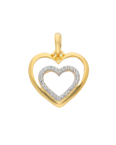 Anhänger Herz mit Zirkonia mit massiver Goldkette 1,1 mm 333-8 Karat Gold Juwelier Qualität