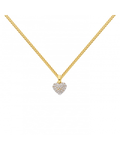 Anhänger Herz mit Zirkonia mit Kette 1,1 mm 333-8 Karat Gold 38 cm