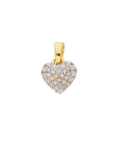Anhänger Herz mit Zirkonia mit massiver Goldkette 1,1 mm 333-8 Karat Gold Juwelier Qualität