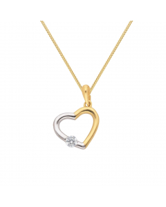 Anhänger Herz mit Zirkonia mit Kette 1,1 mm 333-8 Karat Gold 55 cm