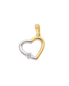 Anhänger Herz mit Zirkonia mit massiver Goldkette 1,1 mm 333-8 Karat Gold Juwelier Qualität