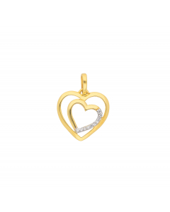 Anhänger Herz mit Zirkonia mit massiver Goldkette 1,1 mm 333-8 Karat Gold Juwelier Qualität