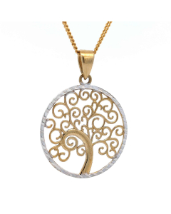 220.95 Anhänger Lebensbaum mit Kette 1,1 mm 333-8 Karat Gold 904-AN181267-SET Goldketten