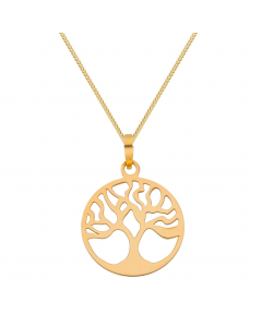 Anhänger Lebensbaum mit massiver Goldkette 1,1 mm 333-8 Karat Gold Juwelier Qualität