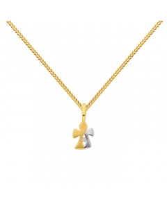 Anhänger Engel mit Zirkonia mit massiver Goldkette 1,1 mm 333-8 Karat Gold Juwelier Qualität