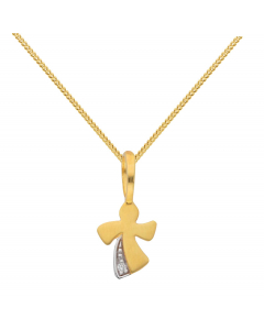 150.95 Anhänger Engel mit Zirkonia mit Kette 1,1 mm 333-8 Karat Gold 904-AN181271-SET Goldketten