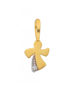 Anhänger Engel mit Zirkonia mit massiver Goldkette 1,1 mm 333-8 Karat Gold Juwelier Qualität