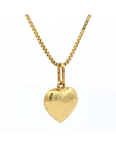 173.95 Anhänger Herz mit massiver Venezianerkette 0,9 mm 333-8 Karat Gold Juw 904-AN23924-VEN-09-45-SET Anhänger 333 - 8 Karat Gold