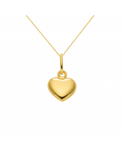 Anhänger Herz Kettenanhänger aus massiv 333 - 8 kt Gelbgold  mit massiver Goldkette