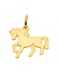 Anhänger Pferd Kettenanhänger aus massiv 333 - 8 kt Gelbgold  mit massiver Goldkette