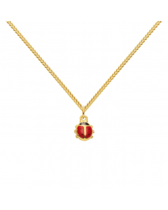 Anhänger Marienkäfer mit massiver Goldkette 1,1 mm 333-8 Karat Gold Juwelier Qualität