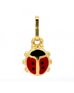 Anhänger Marienkäfer mit massiver Goldkette 1,1 mm 333-8 Karat Gold Juwelier Qualität
