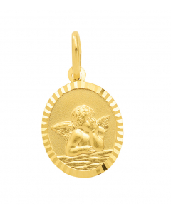 Anhänger Medaille Amor 333 - 8 kt Gelbgold  mit massiver Goldkette