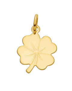 Anhänger  Kleeblatt 585 - 14 kt Gelbgold  wahlweise mit massiver Goldkette 1,1 mm 333 - 8 Karat Gelbgold - Länge nach Wahl