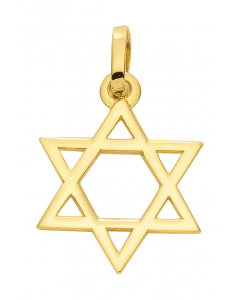 Anhänger Davidstern aus massiv 585 - 14 kt Gelbgold  wahlweise mit massiver Goldkette 1,1 mm 333 - 8 Karat Gelbgold - Länge nach Wahl