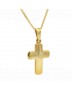 Anhänger Kreuz mit massiver Goldkette 1,1 mm 333-8 Karat Gold